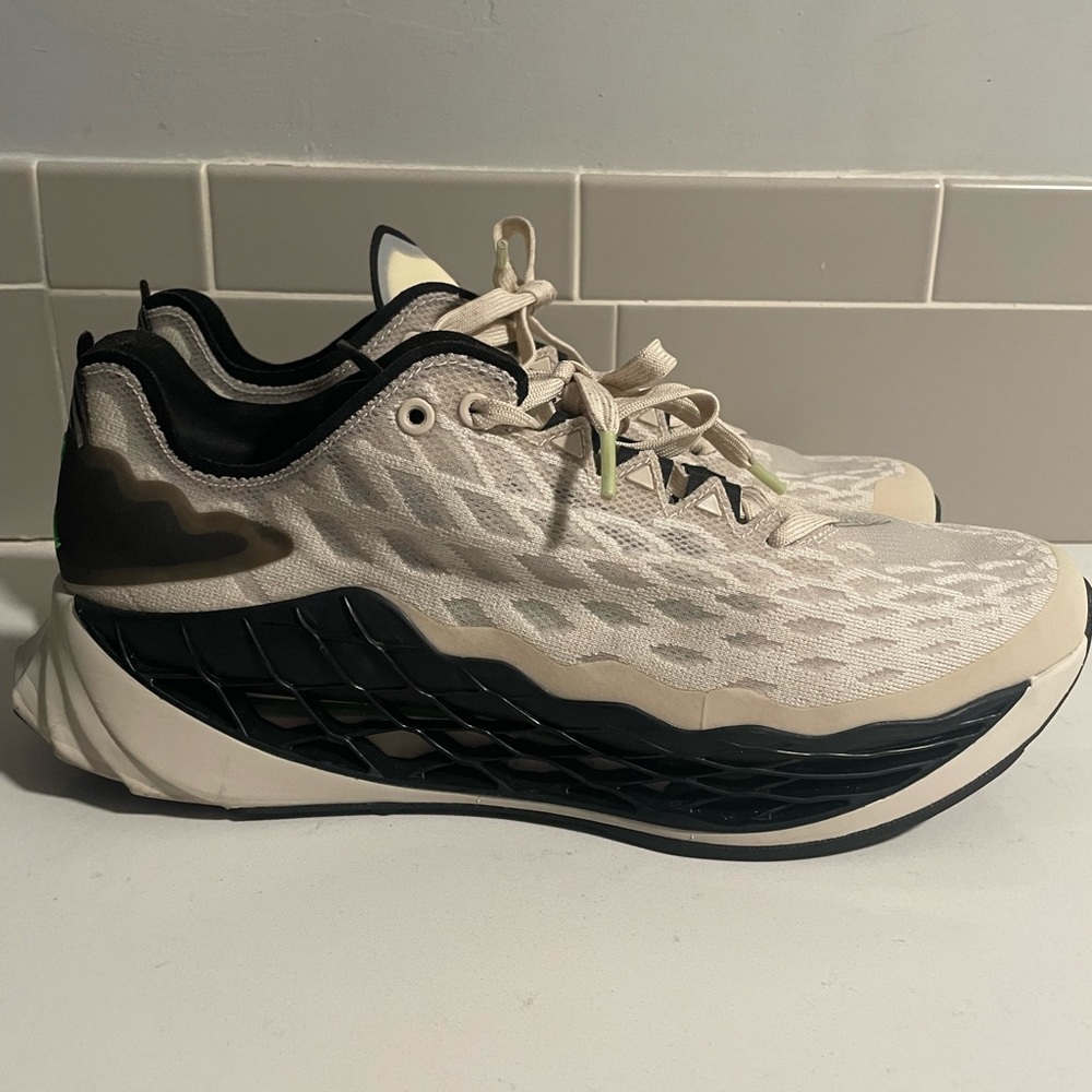 Jordan Cream and Black Athletic Shoes with Textured Upper